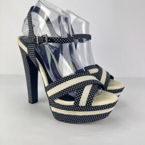 Jessica Simpson Size 9 Polka Dots Platform Sandals Heels Retro Pin Up Trendy